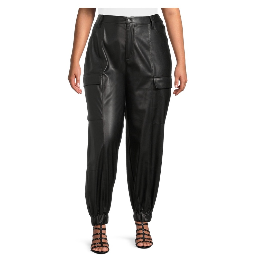 Madden NYC Juniors Plus Size Faux Leather Joggers
